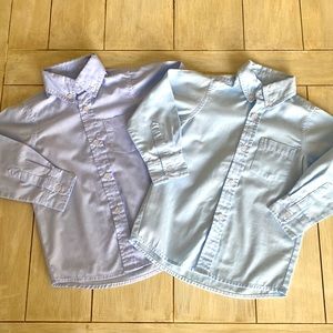 Remember Nguyen Set of 2 Blue Oxford & Blue Gingham Button Down Dress Shirts 2T